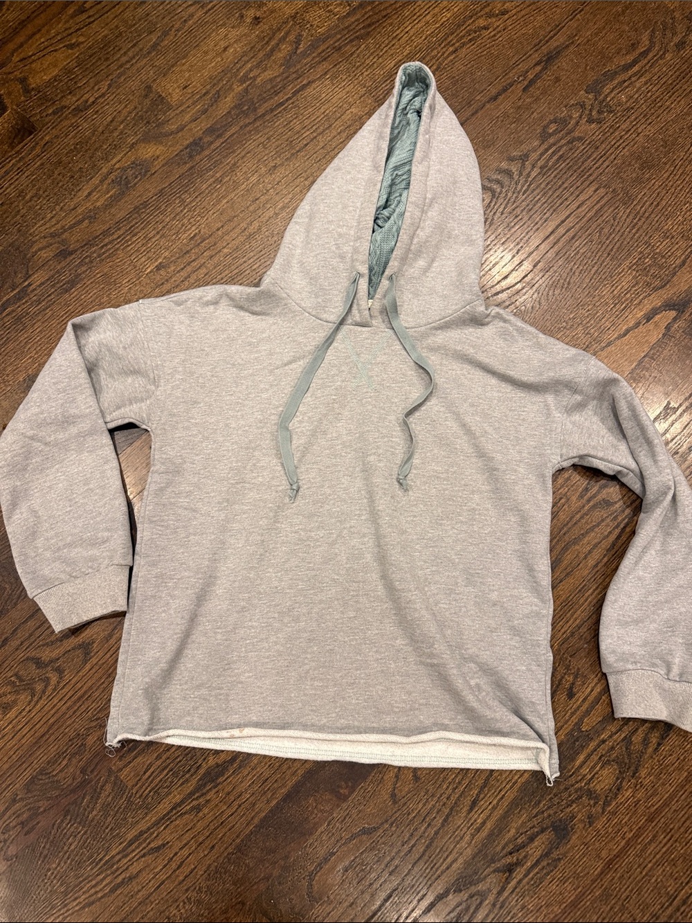 Light Gray Women's Hooded Pullover Sweater large